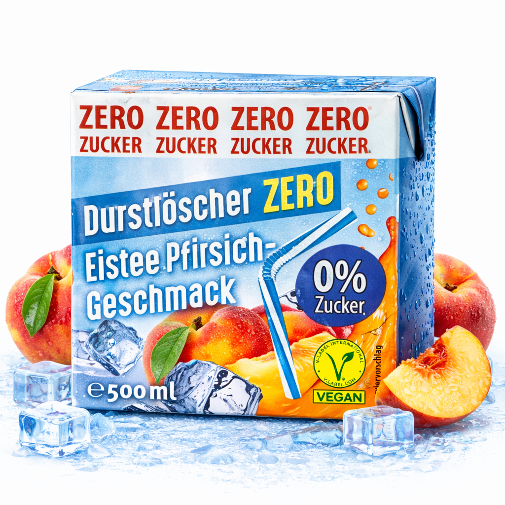 Durstlöscher Eistee Pfirsich Zero 500ml (Vegan)