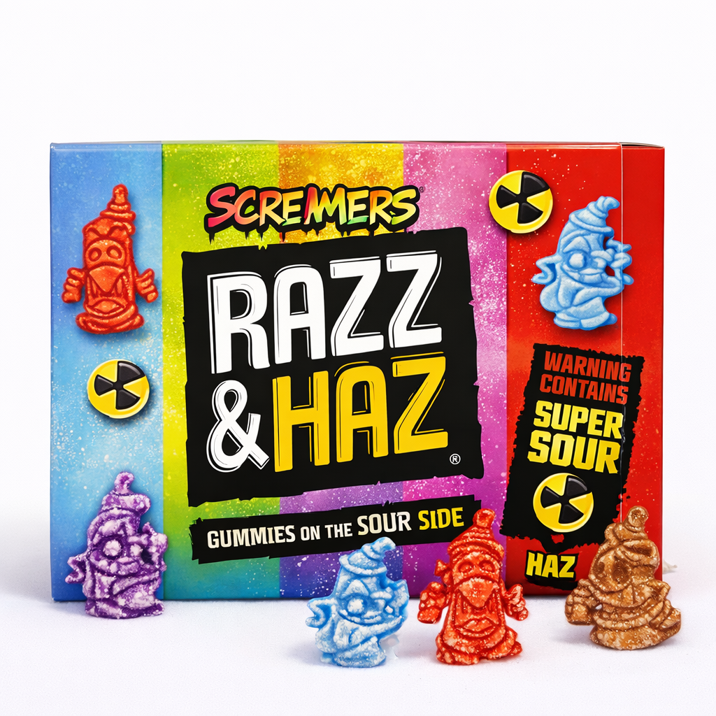Screamers RAZZ & HAZ Gummies on the sour side 100g (Halal & Vegan)