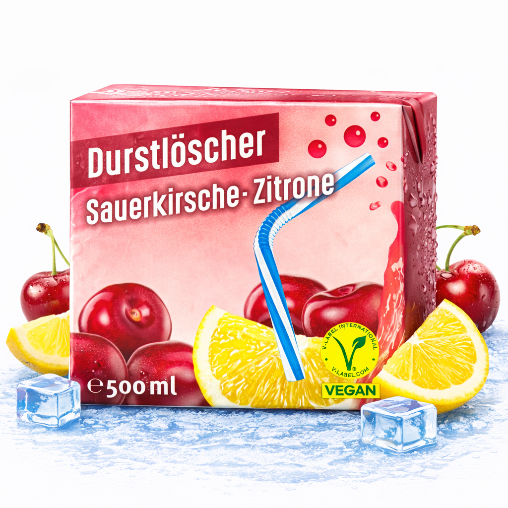 Durstlöscher Sauerkirsch-Zitrone 500ml (Vegan)