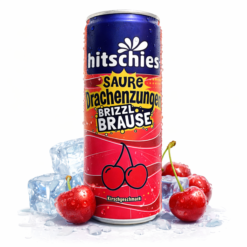 hitschies Saure Drachenzungen brizzl Brause Kirsche 250ml (vegan) (inkl. Pfand)